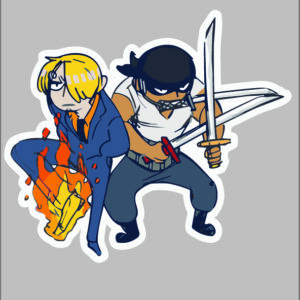 sticker one piece Luffy / Zoro