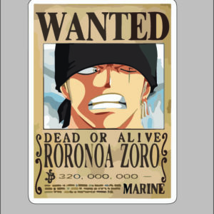 sticker one piece zoro bounty