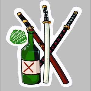 sticker one piece zoro katanas