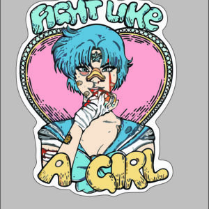 sticker fight like a girl icon