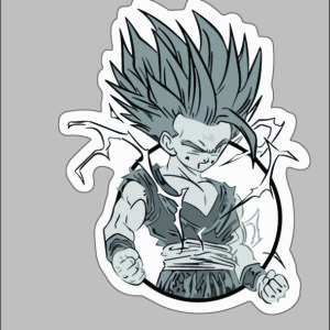 sticker dragon ball ss mini goku