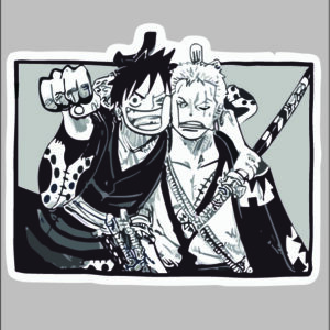 sticker one piece luffy/zoro