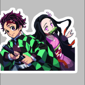 sticker Demon Slayer Tanjiro/nezuko