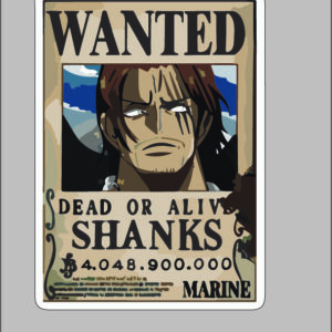 sticker one piece shanks Bounty