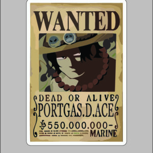 sticker one piece ace bounty