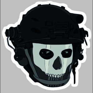 sticker warzone ghost icon