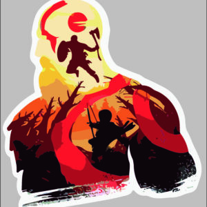 sticker god of war kratos