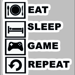 sticker eat/sleep/game/repeat