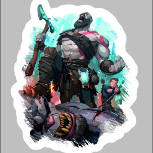 sticker god of war kratos/atreus