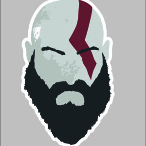 sticker god of war kratos head