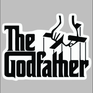 sticker the god father logo