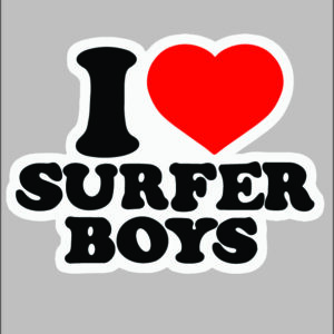 sticker I love surfer boys