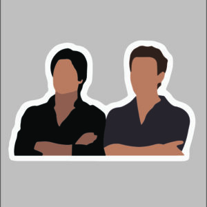 sticker vampire diaries damon/stefan