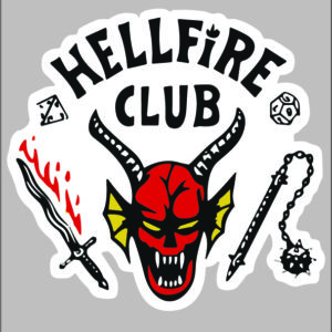 sticker stranger things hell fire club