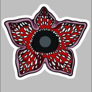 sticker stranger things badge