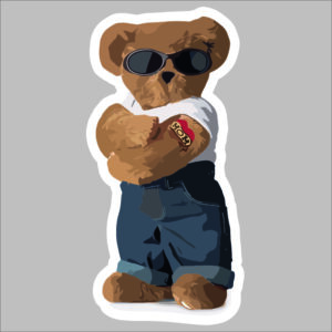 sticker gangsta bear