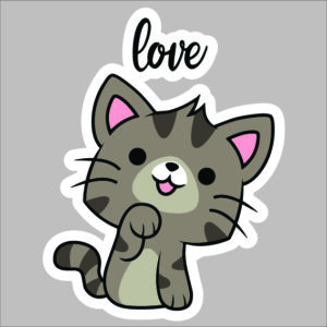 sticker cat love