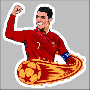 sticker cristiano red ball