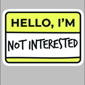 sticker hello not intrested