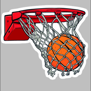 sticker basketball hoop