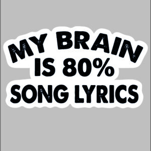 sticker my brain is 80% song lyrics