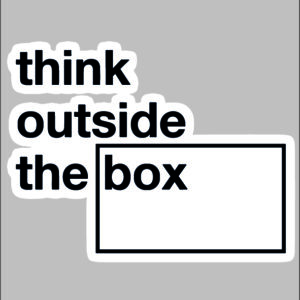sticker think outside the box