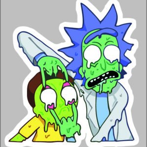 sticker greened rick and morty