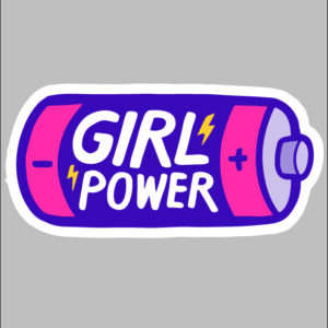 sticker girl power battery