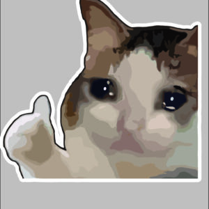 sticker cat thumbs up