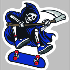 sticker skating skeleton
