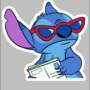 sticker studying stitch