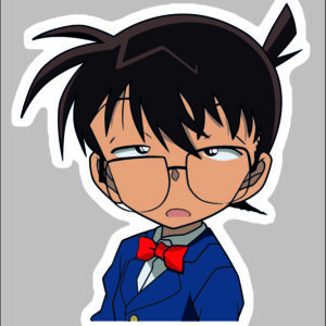 sticker surprised conan