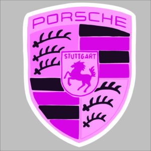 sticker pink porche